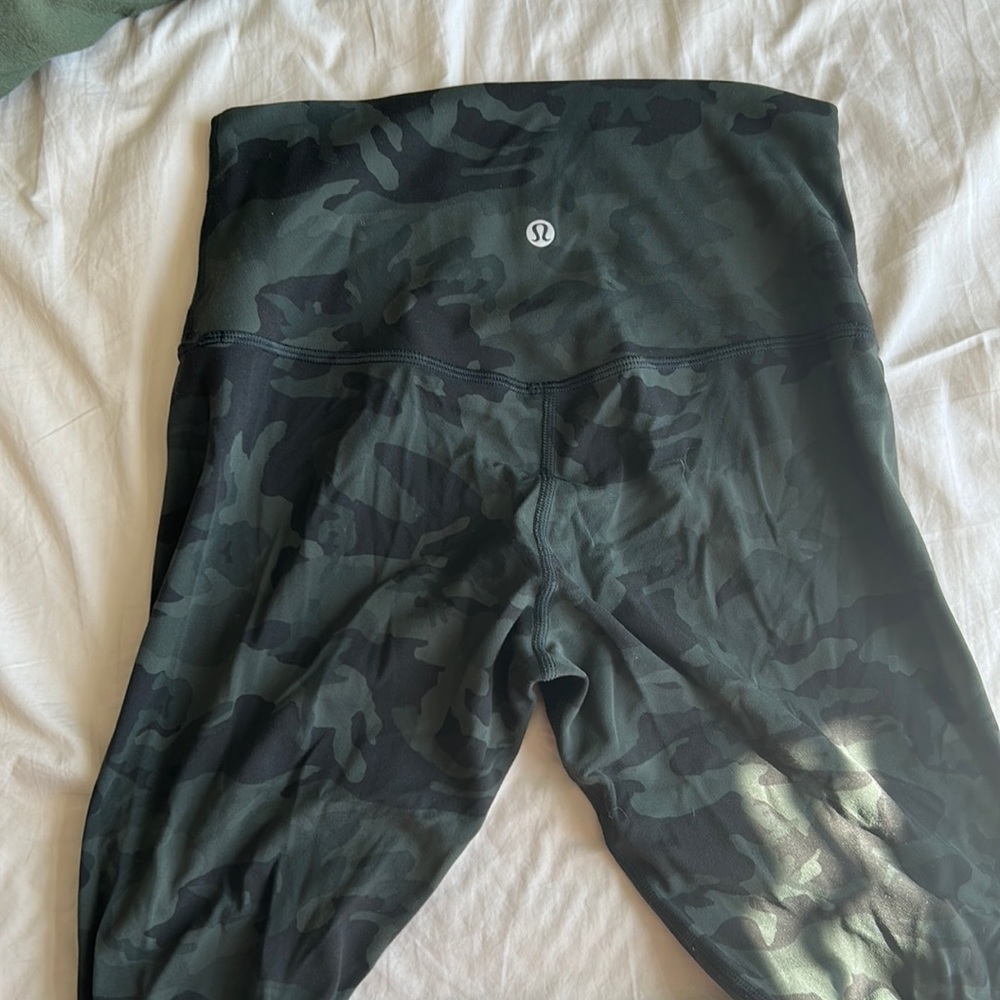 Green army align leggings from lululemon